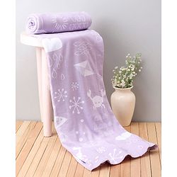 Pine Kids 100% Cotton All Season Reversible Blanket - Purple