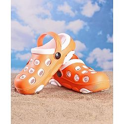 Pine Kids Clogs With Back Strap - Orange White