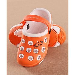 Pine Kids Clogs With Back Strap - Orange White