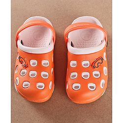 Pine Kids Clogs With Back Strap - Orange White