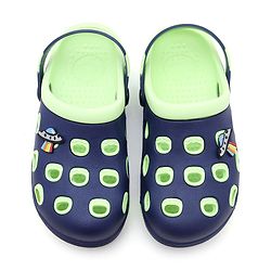 Pine Kids Clogs Spaceship Patch - Blue