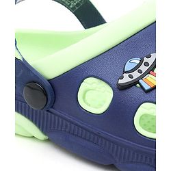 Pine Kids Clogs Spaceship Patch - Blue