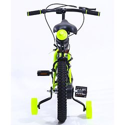Pine Kids 14 Inch Rubber Air Tyres 99% Assembled Bicycle For Boys & Girls With Training Wheels  - Green (Training wheel Color May Vary)