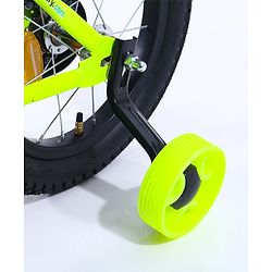 Pine Kids 14 Inch Rubber Air Tyres 99% Assembled Bicycle For Boys & Girls With Training Wheels  - Green (Training wheel Color May Vary)