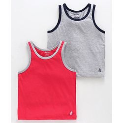 Pine Kids Sleeveless Anti Microbial and Bio Was Vest Pack of 2 - Red