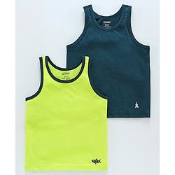 Pine Kids Sleeveless Anti Microbial and Bio Was Vest Pack of 2 - Green