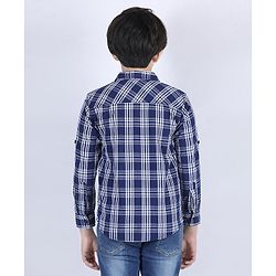 Pine Kids Full Sleeves Shoftner Wash Shirts Checks - Blue