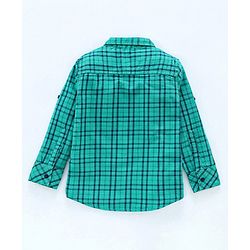 Pine Kids Full Sleeves Shoftner Wash Shirts Checks - Green