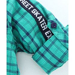 Pine Kids Full Sleeves Shoftner Wash Shirts Checks - Green