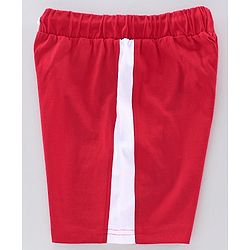 Pine Kids Half Sleeves Bio Washed T-Shirt & Shorts Set Pizza Print - Red