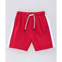 Pine Kids Half Sleeves Bio Washed T-Shirt & Shorts Set Pizza Print - Red