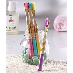 Pine Kids Bamboo Toothbrushes Pack of 4 - Multicolor