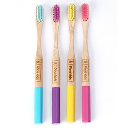 Pine Kids Bamboo Toothbrushes Pack of 4 - Multicolor