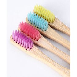 Pine Kids Bamboo Toothbrushes Pack of 4 - Multicolor