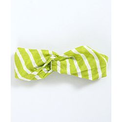 Pine Kids Sleeveless Printed Ethnic Dress with Hairband - Lime Punch