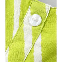 Pine Kids Sleeveless Printed Ethnic Dress with Hairband - Lime Punch