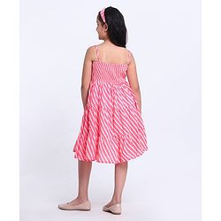 Pine Kids Singlet Stripe Ethnic Dress with Hairband - Pink
