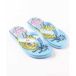 Pine Kids EVA Flip Flops Barbie Print - Blue