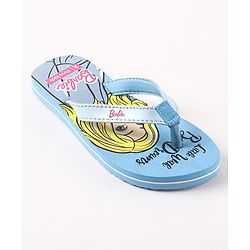Pine Kids EVA Flip Flops Barbie Print - Blue