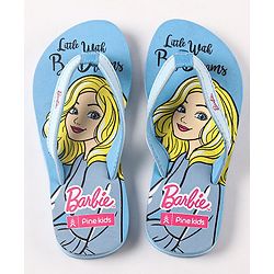Pine Kids EVA Flip Flops Barbie Print - Blue