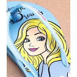 Pine Kids EVA Flip Flops Barbie Print - Blue