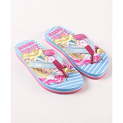 Pine Kids Flip Flops Barbie Print - Sky Blue