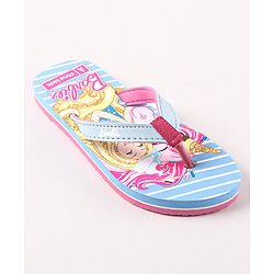 Pine Kids Flip Flops Barbie Print - Sky Blue