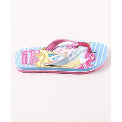 Pine Kids Flip Flops Barbie Print - Sky Blue