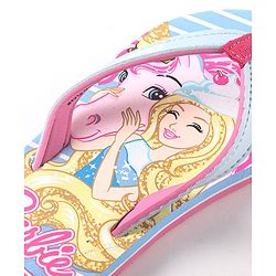 Pine Kids Flip Flops Barbie Print - Sky Blue