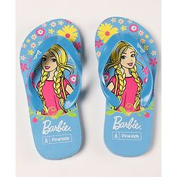 Pine Kids Flip Flops Barbie Print - Blue