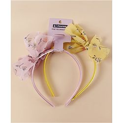 Pine Kids Free Size with Bow Hairband Pack of 2 - Multicolour