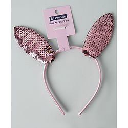 Pine Kids Hair Band With Glitter Ears Applique - Pink