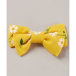 Pine Kids Bow Hair Clip Floral Print - Yellow