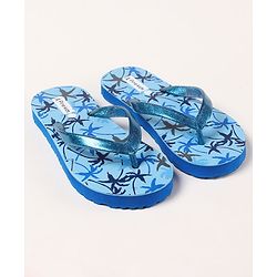 Pine Kids Flip Flops Tree Print - Blue