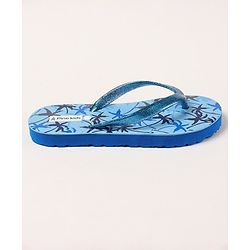 Pine Kids Flip Flops Tree Print - Blue