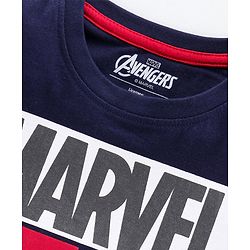 Pine Kids Half Sleeves Bio Washed T-Shirt & Pajama Set Marvel Graphic - Blue & Red