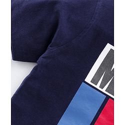 Pine Kids Half Sleeves Bio Washed T-Shirt & Pajama Set Marvel Graphic - Blue & Red
