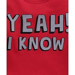 Pine Kids Full Sleeves Biowash Sweatshirt Text Print - Maroon
