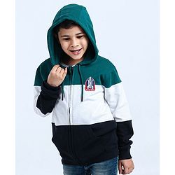 Pine Kids Full Sleeves Bio Wash Hooded Sweatshirt - Green