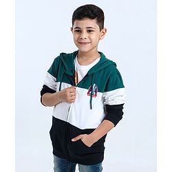 Pine Kids Full Sleeves Bio Wash Hooded Sweatshirt - Green