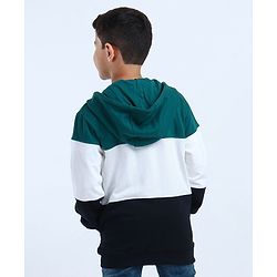 Pine Kids Full Sleeves Bio Wash Hooded Sweatshirt - Green