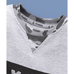 Pine Kids Full Sleeves Bio Wash Sweatshirt Hype Print - Grey
