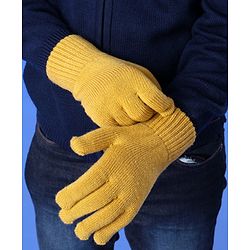 Pine Kids Woollen Cap & Set With Muffler Yellow - 14.5 cm