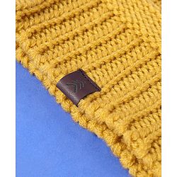 Pine Kids Woollen Cap & Set With Muffler Yellow - 14.5 cm