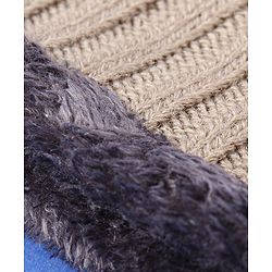 Pine Kids Winter Wear Fur Beanie Cap Gloves and Muffler Set Khaki - Diameter 13 cm