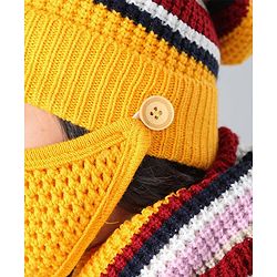 Pine Kids Snood & Cap with Mask Yellow - Diameter 16.5 cm