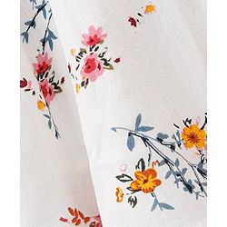 Pine Kids Singlet Sleeves Frock Floral Printed - White