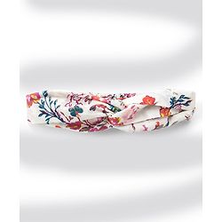 Pine Kids Frill Sleeves Frock & Headband Floral Print - Off White