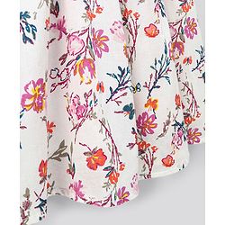 Pine Kids Frill Sleeves Frock & Headband Floral Print - Off White