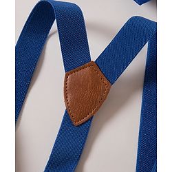 Pine Kids Free Size Bow and Suspender Set - Blue